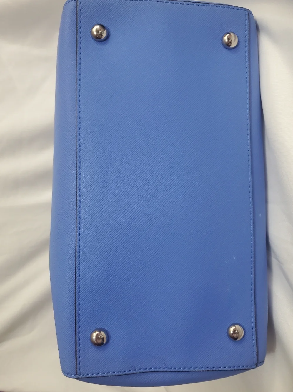 Michael Kors Small Saffiano Leather Satchel in Bright Blue - Picture 6 of 10